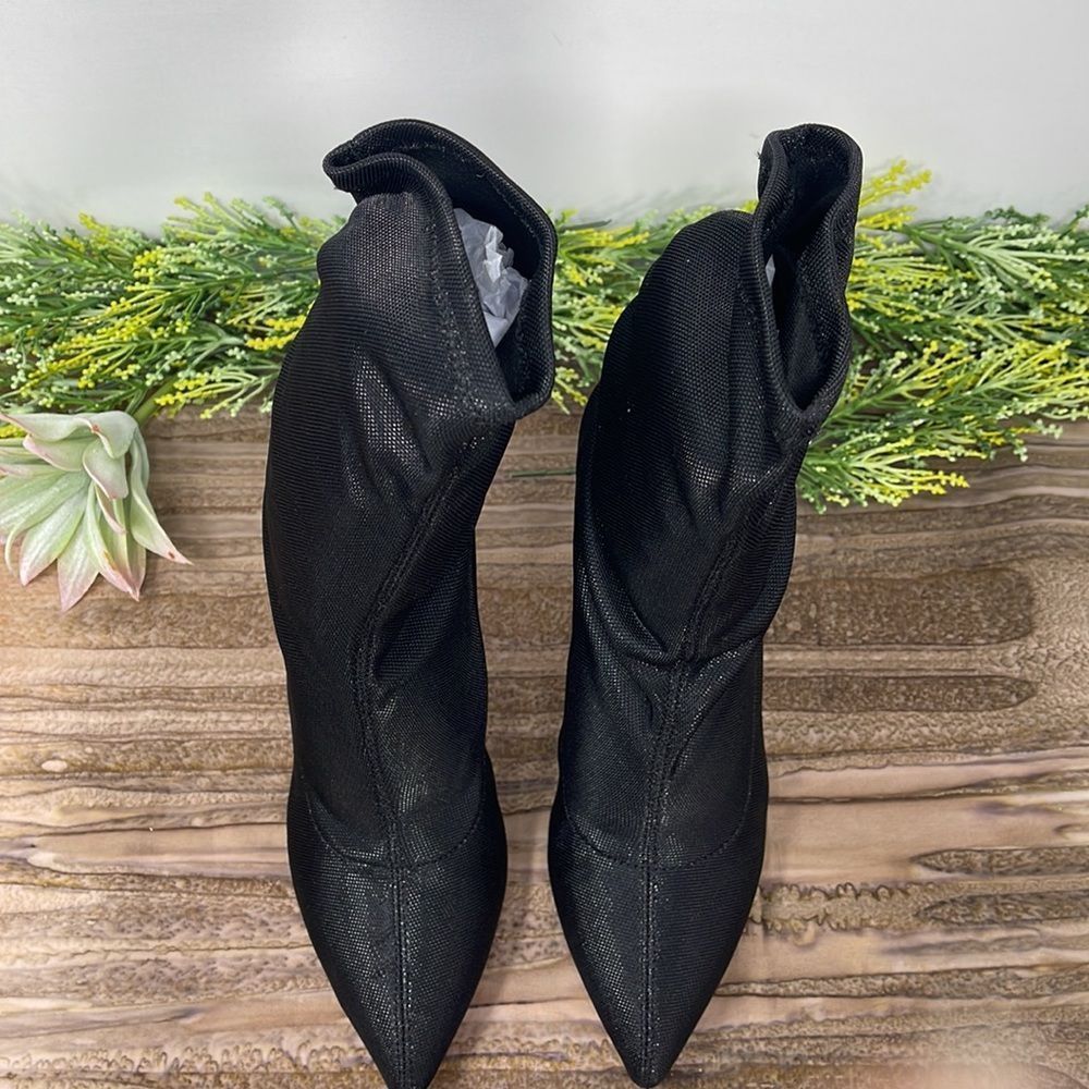 Badgley Mischka Womens Ronnie Fabric Pointed Toe Mid-calf Booties Size 6.5 - Picture 3 of 12